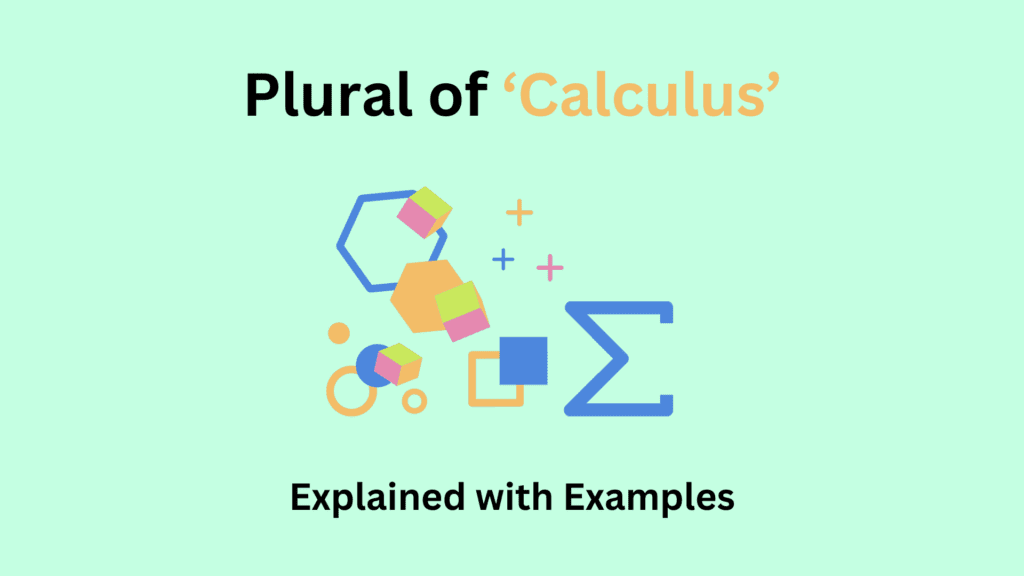 Plural of Calculus